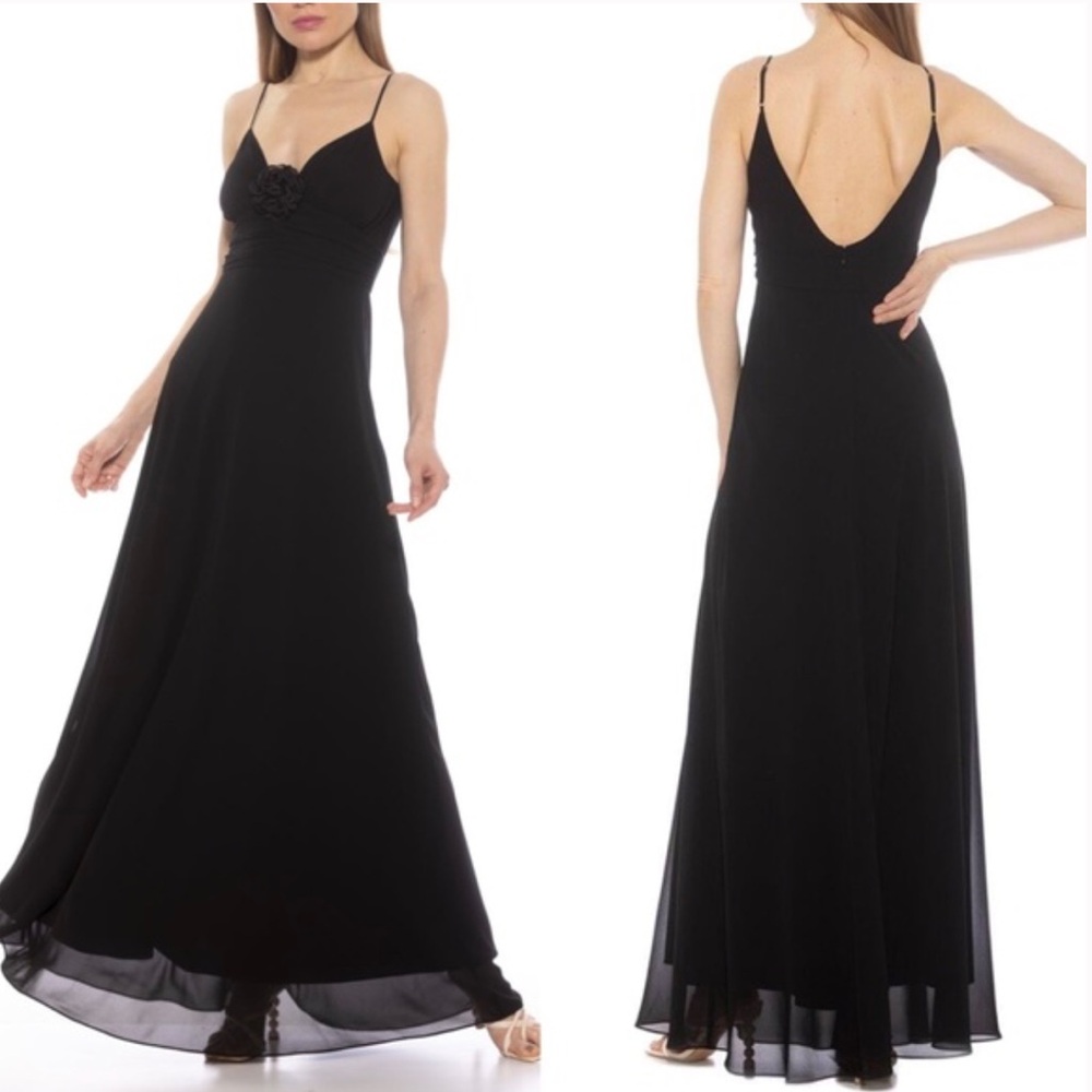 Alexia Admor Black Spaghetti-Strap Maxi Dress - NWT